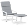 Sillón de relax con taburete tela gris claro | Foro24.es | Tu tienda online para hogar, jardín y más Foro24.es