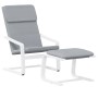 Sillón de relax con taburete tela gris claro | Foro24.es | Tu tienda online para hogar, jardín y más Foro24.es