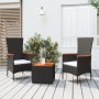 Juego muebles jardín 3 pzas madera acacia ratán sintético negro by , Garden sets - Ref: Foro24-3157648, Price: 198,88 €, Disc...