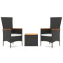 Juego muebles jardín 3 pzas madera acacia ratán sintético negro by , Garden sets - Ref: Foro24-3157648, Price: 198,88 €, Disc...