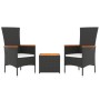 Juego muebles jardín 3 pzas madera acacia ratán sintético negro by , Garden sets - Ref: Foro24-3157648, Price: 198,88 €, Disc...