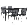 Juego de comedor para jardín 5 piezas acero y textilene negro von , Gartensets - Ref: Foro24-3200686, Preis: 237,03 €, Rabatt: %
