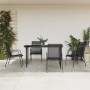 Juego de comedor para jardín 5 piezas acero y textilene negro by , Garden sets - Ref: Foro24-3200684, Price: 221,47 €, Discou...