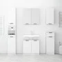 Badezimmerschrank aus glänzend weißem Sperrholz, 64,5 x 33,5 x 59 cm von vidaXL, Schließfächer und Lagerschränke - Ref: Foro2...