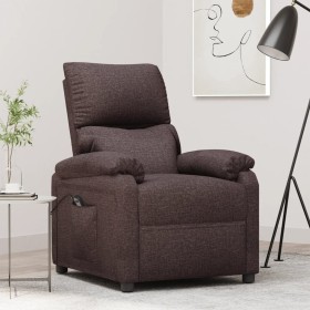Sillón reclinable eléctrico tela marrón oscuro de , Sillones - Ref: Foro24-3098429, Precio: 207,26 €