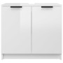 Armario de baño contrachapado blanco con brillo 64,5x33,5x59 cm