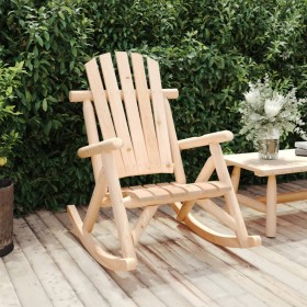 Silla mecedora de jardín madera maciza abeto 69x96x101 cm