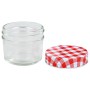 Tarros de mermelada de vidrio tapa blanca y roja 24 uds 110 ml von , Honiggläser - Ref: Foro24-50789, Preis: 39,24 €, Rabatt: %
