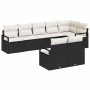 Conjunto de sofá de jardín 8 pcs Negro Poliratán