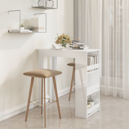 Mesa bar con estante almacenaje blanco brillo 102x50x103,5 cm | Foro24.es | Tu tienda online para hogar, jardín y más Foro24.es