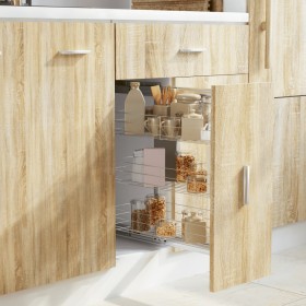 Cesta de cocina extraíble 3 niveles plateada