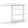 Cesta de cocina extraíble 3 niveles plateada 47x25x56 cm | Foro24.es | Tu tienda online para hogar, jardín y más Foro24.es