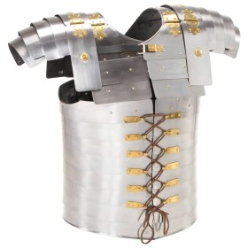 Réplica de armadura de soldado romano LARP acero plateado de , Armas coleccionables - Ref: Foro24-286208, Precio: 145,97 €, D...
