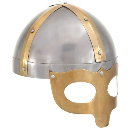 Réplica de casco vikingo antiguo LARP acero plateado de , Armas coleccionables - Ref: Foro24-286236, Precio: 54,18 €, Descuen...