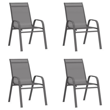 Sillas de jardín apilables 4 unidades textilene gris by , Garden chairs - Ref: Foro24-318781, Price: 137,95 €, Discount: %