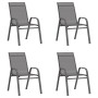Sillas de jardín apilables 4 unidades textilene gris by , Garden chairs - Ref: Foro24-318781, Price: 137,95 €, Discount: %