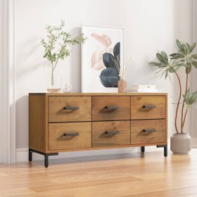 Armario de almacenaje madera maciza de pino marrón 110x30x45 cm von , Schließfächer und Lagerschränke - Ref: Foro24-349931, P...
