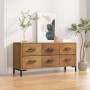 Armario de almacenaje madera maciza de pino marrón 110x30x45 cm von , Schließfächer und Lagerschränke - Ref: Foro24-349931, P...
