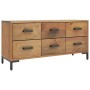 Armario de almacenaje madera maciza de pino marrón 110x30x45 cm von , Schließfächer und Lagerschränke - Ref: Foro24-349931, P...