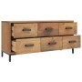 Armario de almacenaje madera maciza de pino marrón 110x30x45 cm von , Schließfächer und Lagerschränke - Ref: Foro24-349931, P...