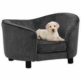 Sofá para perros felpa gris oscuro 69x49x40 cm de , Camas para perros - Ref: Foro24-171022, Precio: 119,79 €, Descuento: %