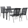 Juego de comedor para jardín 5 piezas acero y textilene negro de , Conjuntos de jardín - Ref: Foro24-3200692, Precio: 226,72 ...