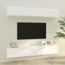 Muebles de TV 4 piezas blanco 100x30x30 cm de , Muebles TV - Ref: Foro24-3114190, Precio: 272,02 €, Descuento: %