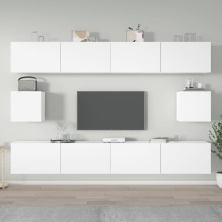 Set de muebles para TV 6 piezas madera contrachapada blanco de , Muebles TV - Ref: Foro24-3114366, Precio: 301,54 €, Descuent...