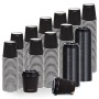 Vasos de papel para café con tapas 1000 uds negro 