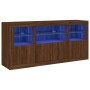 Aparador con luces LED roble marrón 142,5x37x67 cm by , Sideboards - Ref: Foro24-3209071, Price: 173,04 €, Discount: %