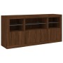 Aparador con luces LED roble marrón 142,5x37x67 cm by , Sideboards - Ref: Foro24-3209071, Price: 173,04 €, Discount: %
