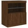 Aparador con luces LED roble marrón 142,5x37x67 cm by , Sideboards - Ref: Foro24-3209071, Price: 173,04 €, Discount: %