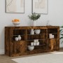 Aparador con luces LED roble ahumado 142,5x37x67 cm by , Sideboards - Ref: Foro24-3209090, Price: 165,84 €, Discount: %