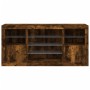 Aparador con luces LED roble ahumado 142,5x37x67 cm by , Sideboards - Ref: Foro24-3209090, Price: 165,84 €, Discount: %