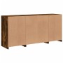 Aparador con luces LED roble ahumado 142,5x37x67 cm by , Sideboards - Ref: Foro24-3209090, Price: 165,84 €, Discount: %
