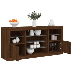 Aparador con luces LED roble marrón 142,5x37x67 cm by , Sideboards - Ref: Foro24-3209092, Price: 167,40 €, Discount: %