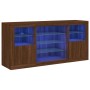 Aparador con luces LED roble marrón 142,5x37x67 cm by , Sideboards - Ref: Foro24-3209092, Price: 167,40 €, Discount: %