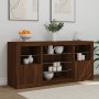 Aparador con luces LED roble marrón 142,5x37x67 cm by , Sideboards - Ref: Foro24-3209092, Price: 167,40 €, Discount: %