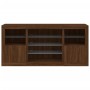Aparador con luces LED roble marrón 142,5x37x67 cm by , Sideboards - Ref: Foro24-3209092, Price: 167,40 €, Discount: %