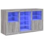 Aparador con luces LED gris Sonoma 123x37x67 cm by , Sideboards - Ref: Foro24-3209084, Price: 153,80 €, Discount: %