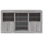 Aparador con luces LED gris Sonoma 123x37x67 cm by , Sideboards - Ref: Foro24-3209084, Price: 153,80 €, Discount: %