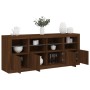 Aparador con luces LED roble ahumado 163x37x67 cm by , Sideboards - Ref: Foro24-3209078, Price: 186,28 €, Discount: %