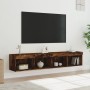 Muebles de TV con luces LED 2 uds roble ahumado 80x30x30 cm de , Muebles TV - Ref: Foro24-837150, Precio: 75,95 €, Descuento: %