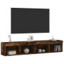 Muebles de TV con luces LED 2 uds roble ahumado 80x30x30 cm de , Muebles TV - Ref: Foro24-837150, Precio: 75,95 €, Descuento: %