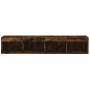 Muebles de TV con luces LED 2 uds roble ahumado 80x30x30 cm de , Muebles TV - Ref: Foro24-837150, Precio: 75,95 €, Descuento: %