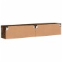 Muebles de TV con luces LED 2 uds roble ahumado 80x30x30 cm de , Muebles TV - Ref: Foro24-837150, Precio: 75,95 €, Descuento: %