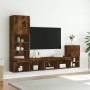 Muebles TV pared con LED 4 pzas madera ingeniería roble ahumado by , TV Furniture - Ref: Foro24-3216665, Price: 166,17 €, Dis...