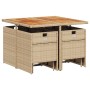 Set comedor de jardín 9 pzas con cojines ratán sintético beige by , Garden sets - Ref: Foro24-3210604, Price: 365,17 €, Disco...
