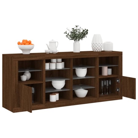 Aparador con luces LED roble ahumado 163x37x67 cm | Foro24.es | Tu tienda online para hogar, jardín y más Foro24.es