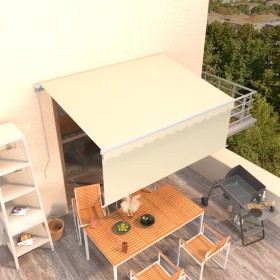 Toldo retráctil manual con persiana crema 3,5x2,5